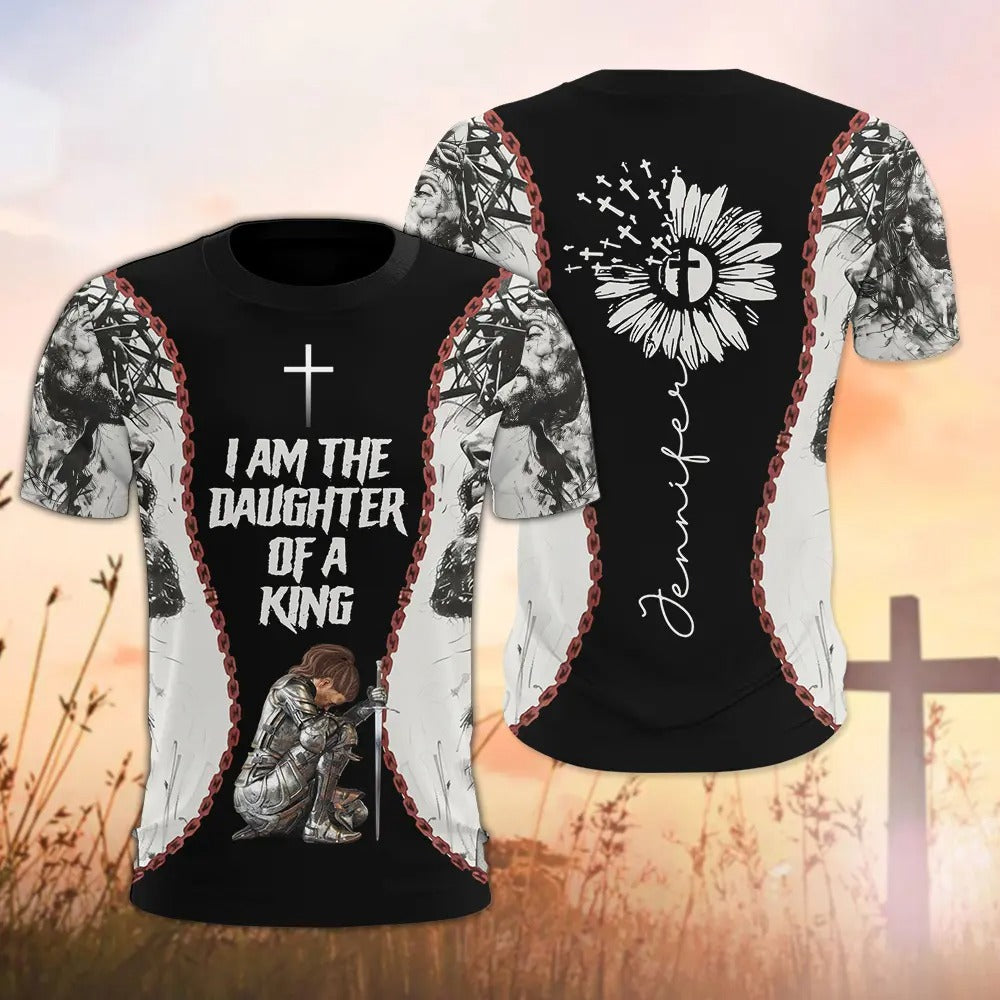 Woman Warrior Of God, I Am The Daughter Of A King - Personalized Christian 3D All Over Print T-Shirt And Hoodie