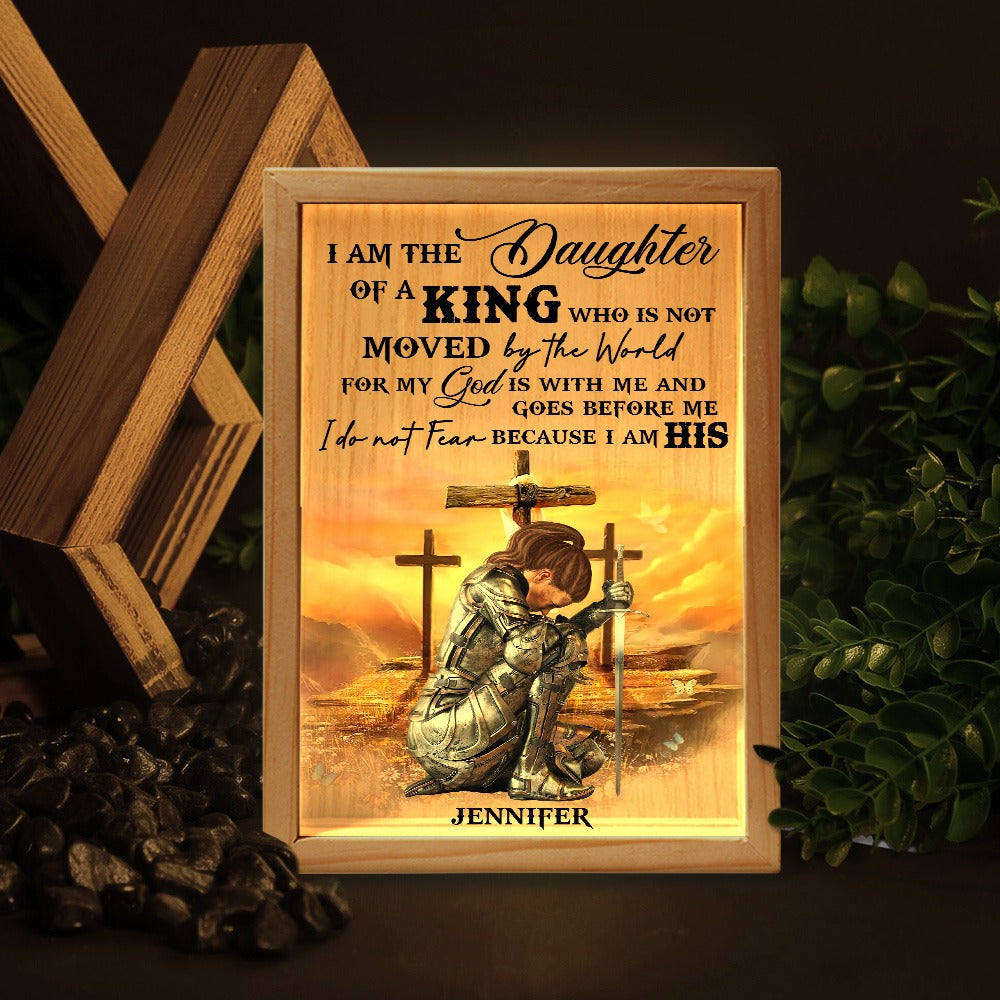 Woman Warrior Of God, I Am The Daughter Of A King - Personalized Christian Frame Light Box