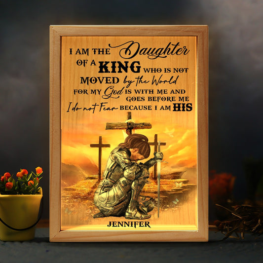 Woman Warrior Of God, I Am The Daughter Of A King - Personalized Christian Frame Light Box