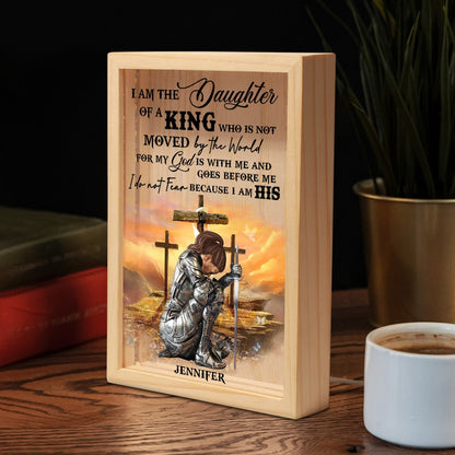 Woman Warrior Of God, I Am The Daughter Of A King - Personalized Christian Frame Light Box