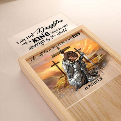 Woman Warrior Of God, I Am The Daughter Of A King - Personalized Christian Frame Light Box