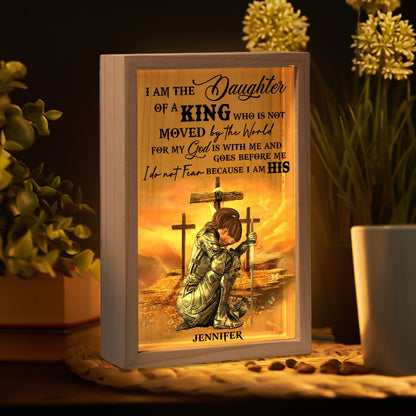 Woman Warrior Of God, I Am The Daughter Of A King - Personalized Christian Frame Light Box