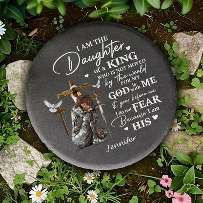 Woman Warrior Of God, I Am The Daughter Of A King - Personalized Christian Garden Stone