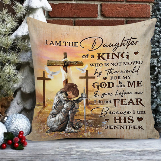 Woman Warrior Of God, I Am The Daughter Of A King - Personalized Christian Pillow