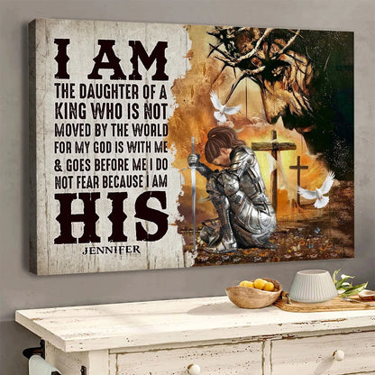 Woman Warrior Of God, I Am The Daughter Of A King - Personalized Christian Poster Canvas