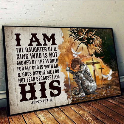 Woman Warrior Of God, I Am The Daughter Of A King - Personalized Christian Poster Canvas