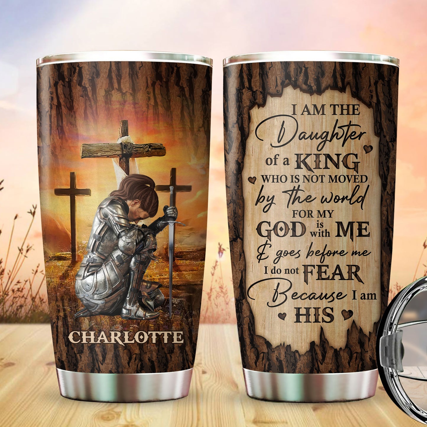 Woman Warrior Of God, I Am The Daughter Of A King - Personalized Christian Tumbler