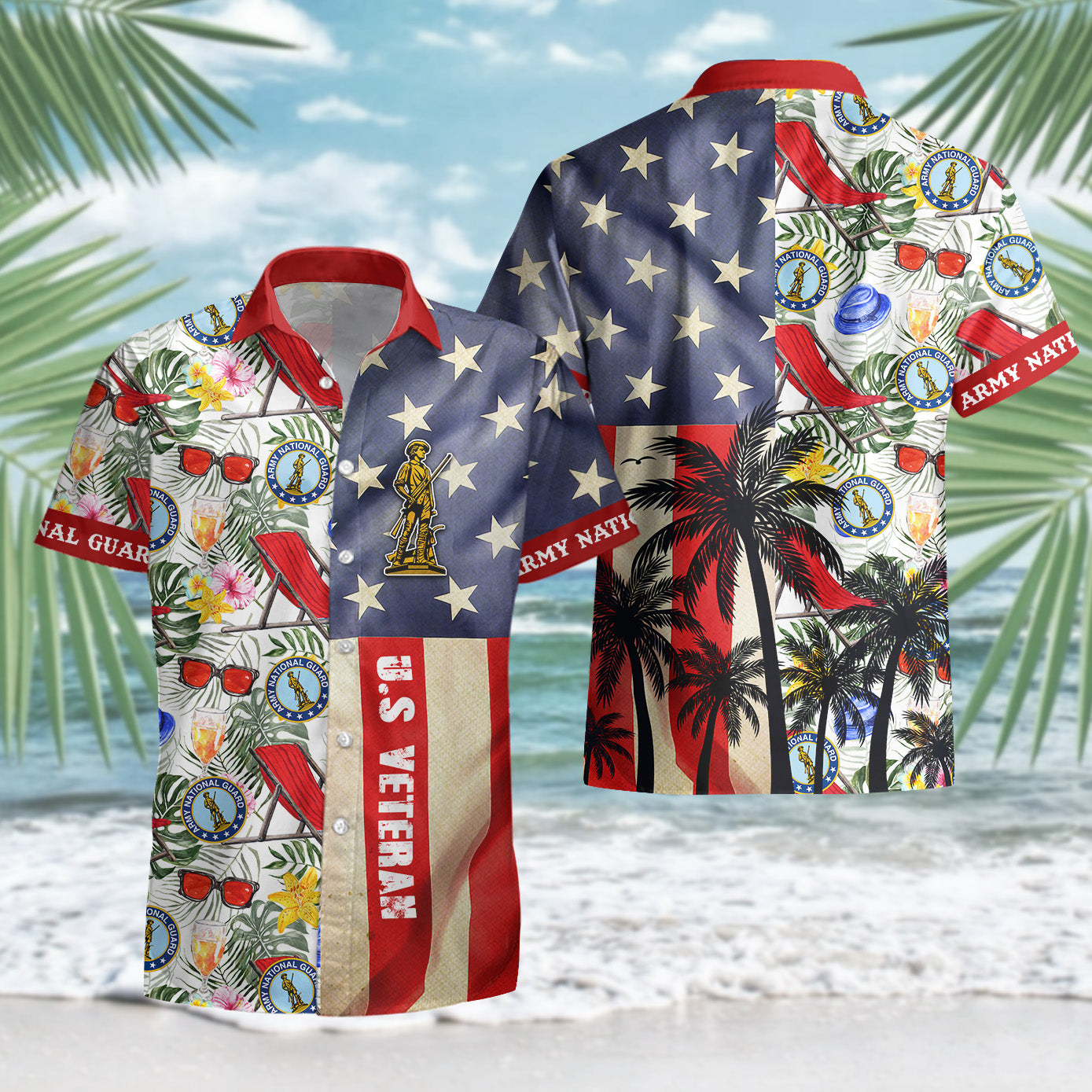 Personalized US Military Logos Bundle Hawaiian Shirt