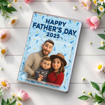 Personalized Dad And Kid Photo Action Figure, Best Dad Ever Happy Fathers Day Acrylic Block Plaque