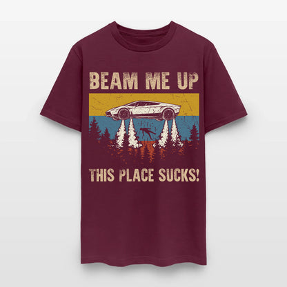 Beam Me Up This Place Sucks! Ufo Car Flying T-Shirt
