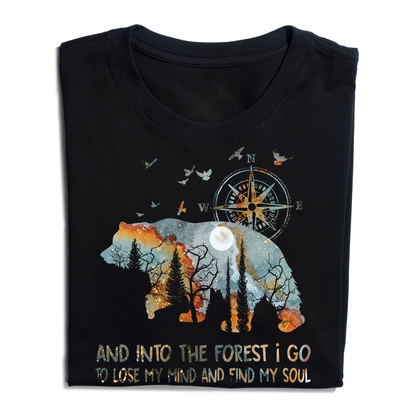 Bear Camping And Into The Forest I Go To Lose My Mind T-Shirt