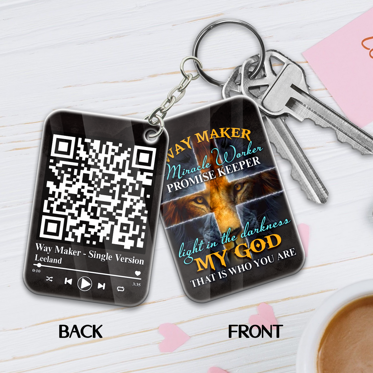 My Code Works Keychain Way Maker Miracle Worker Promise Keeper Light In The Darkness My God ...