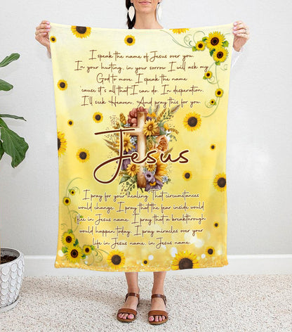 I Speak the Name of Jesus Over You Fleece Blanket