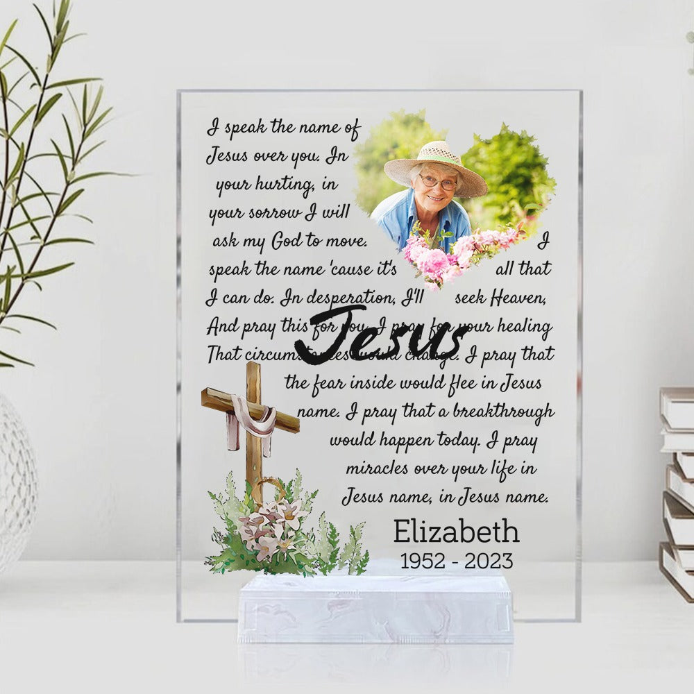 Personalized I Speak The Name Of Jesus Over You Acrylic Plaque Custom Personalized i speak the name of jesus over you acrylic plaque custom