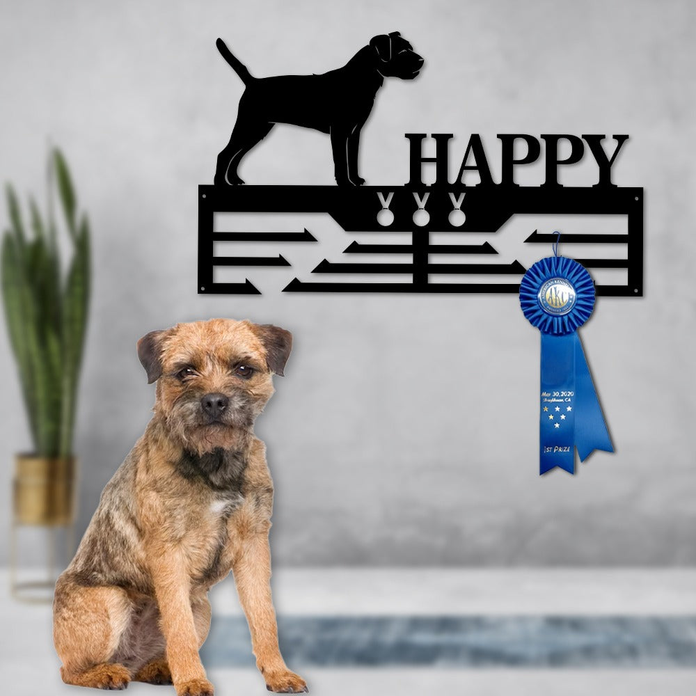 Personalized Border Terrier Dog Award Cut Metal Sign