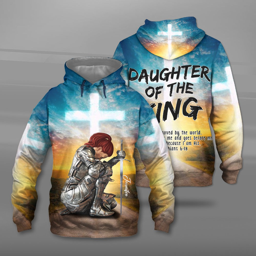 Personalized God Woman Warrior Daughter Of A King Who Is Not Moved By The World 3D All Over Print T-Shirt And Hoodie