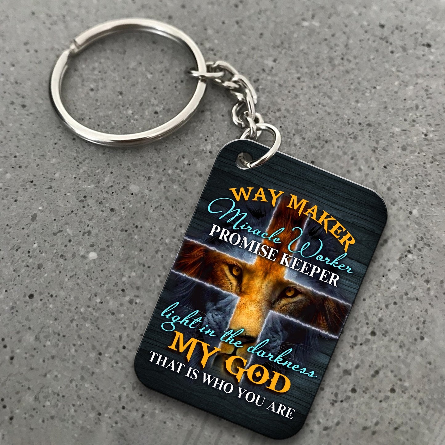 Way Maker Miracle Worker Promise Keeper Light In The Darkness My God Song Scannable QR Code Wooden Keychain