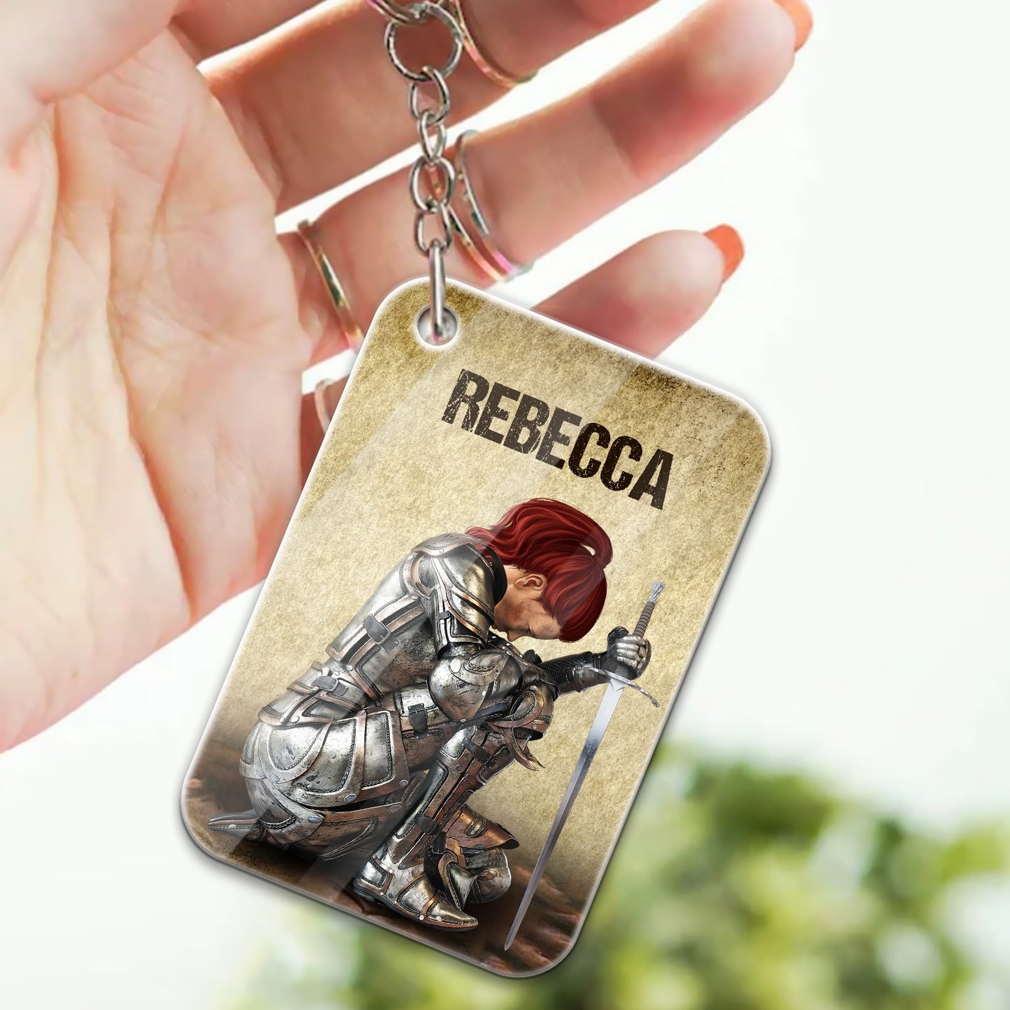 Personalized Woman Warrior Of God I Am The Daughter Of The King Do Not Fear Because I Am His Acrylic Keychain