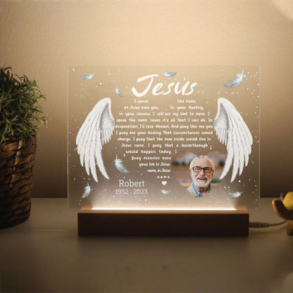 Personalized I Speak the Name of Jesus Over You Acrylic LED Light Night