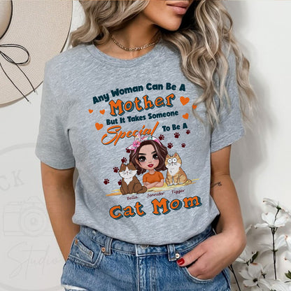 Personalized Any Woman Can Be A Mother But It Takes Someone Special To Be A Cat Mom T-Shirt