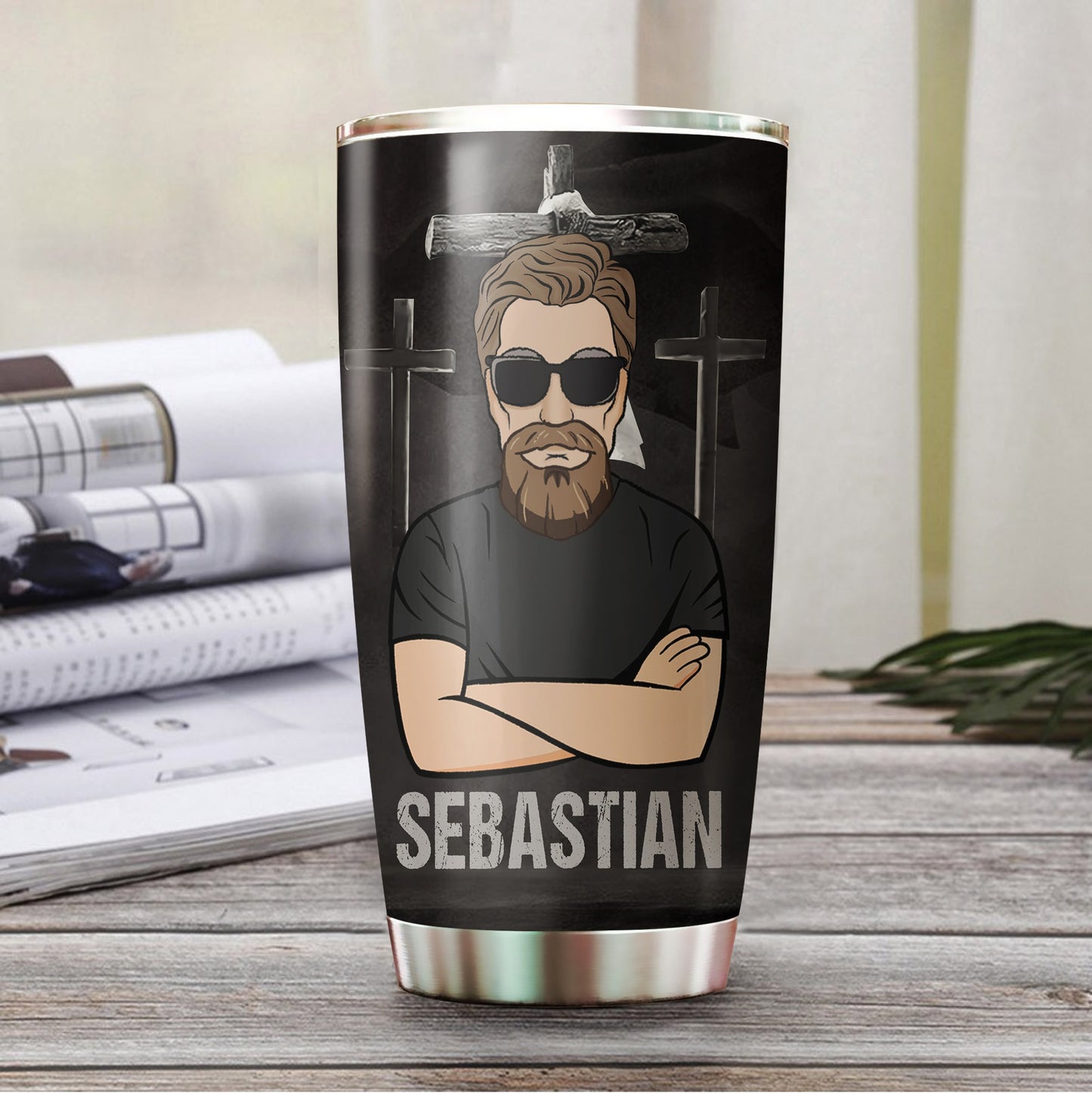 Personalized Man Warrior of God Tumbler