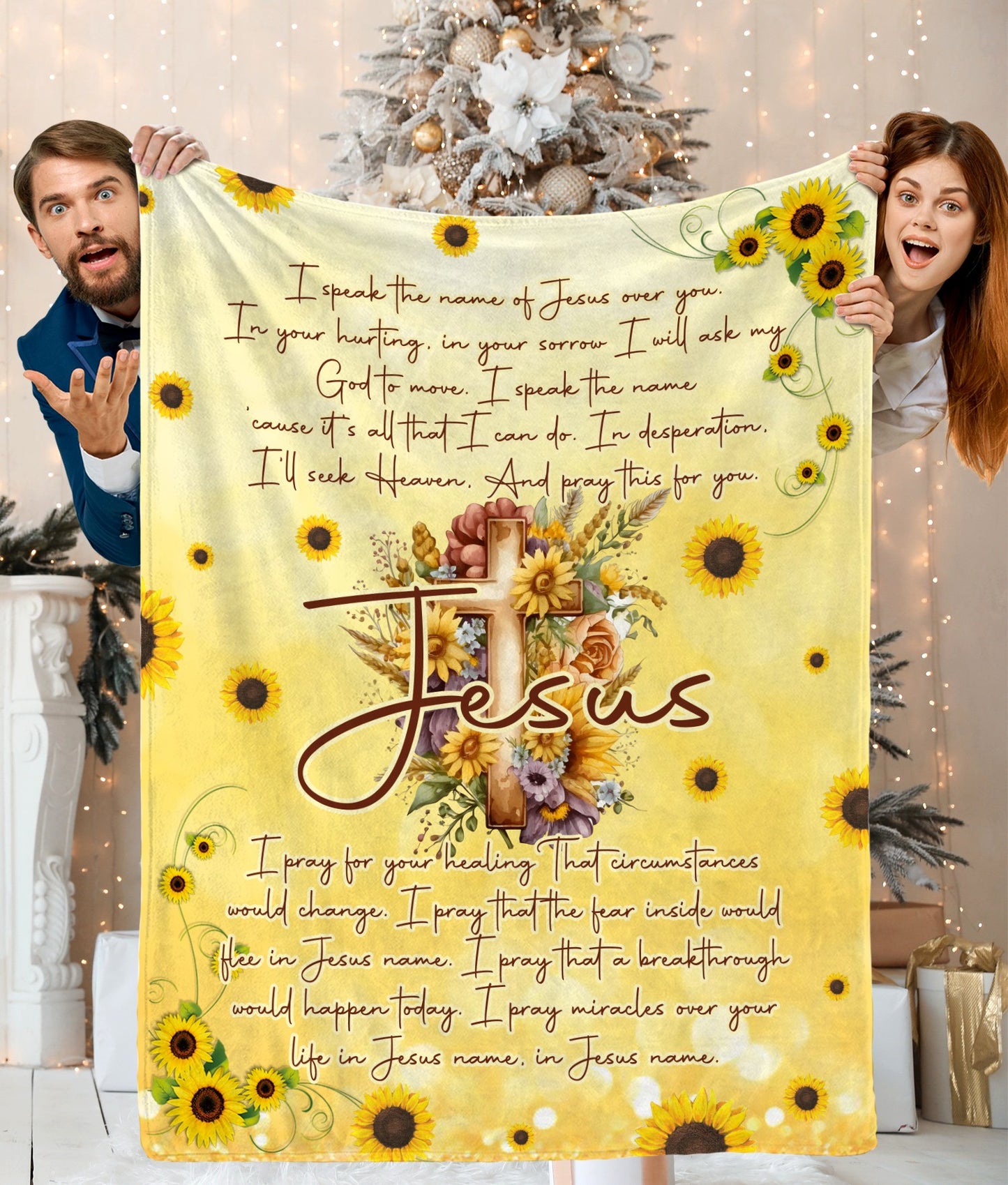 I Speak the Name of Jesus Over You Fleece Blanket