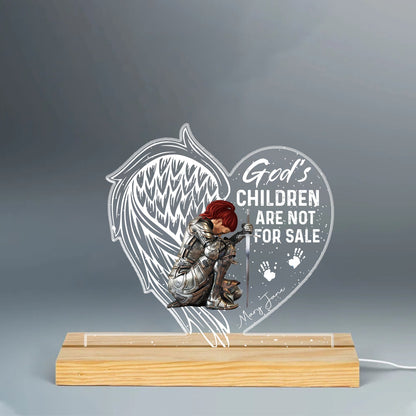 Personalized Woman Warrior God's Children Are Not For Sale Acrylic LED Light Night