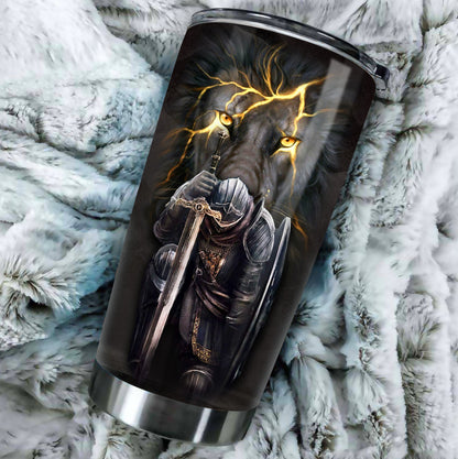 Personalized Man Warrior of God Tumbler