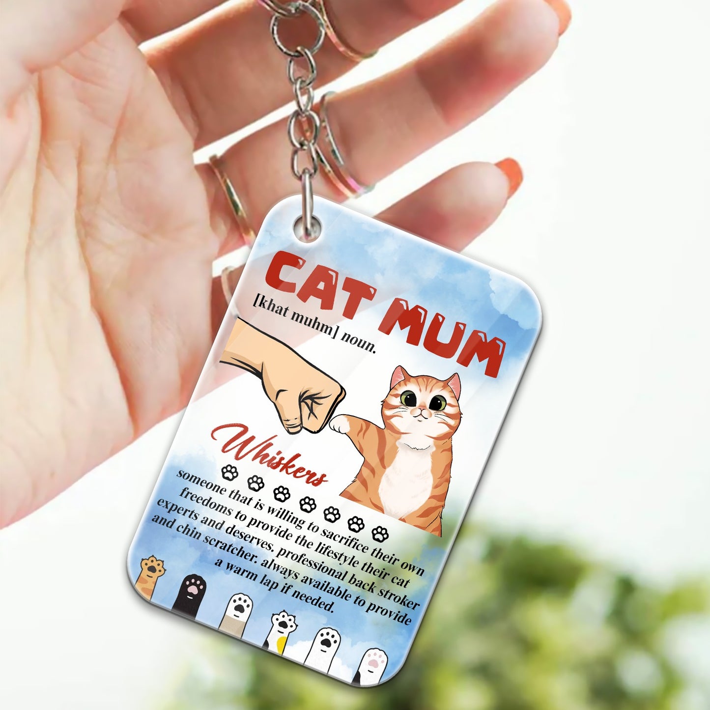 Personalized Cat Mum Noun Definition Acrylic Keychain