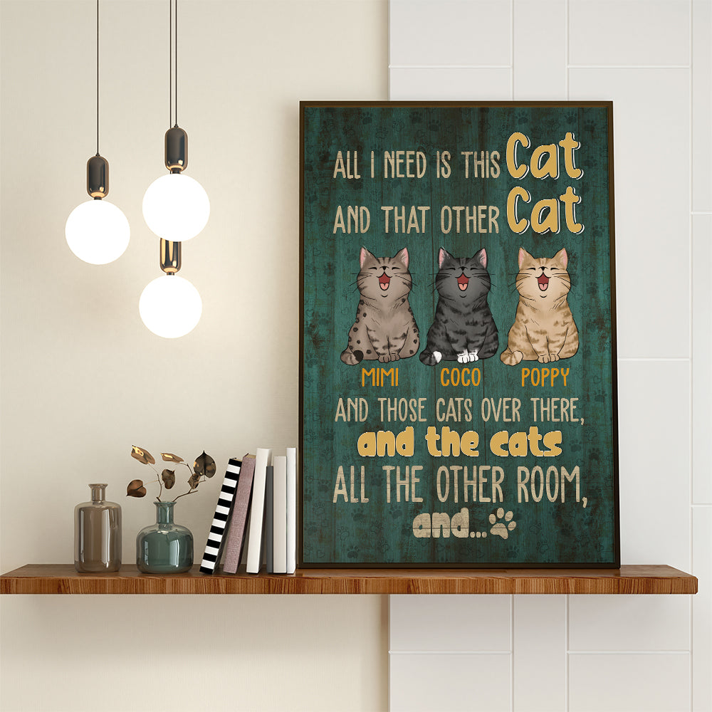 Personalized All I Need Is This Cat And That Other Cat And Those Cats Poster
