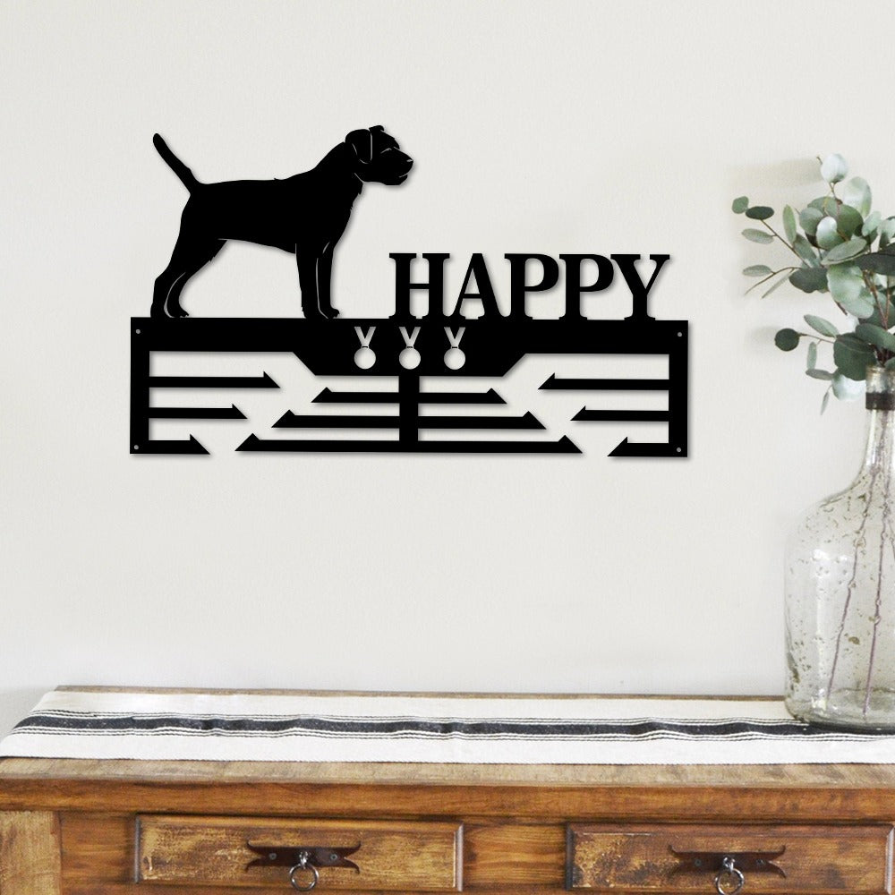 Personalized Border Terrier Dog Award Cut Metal Sign