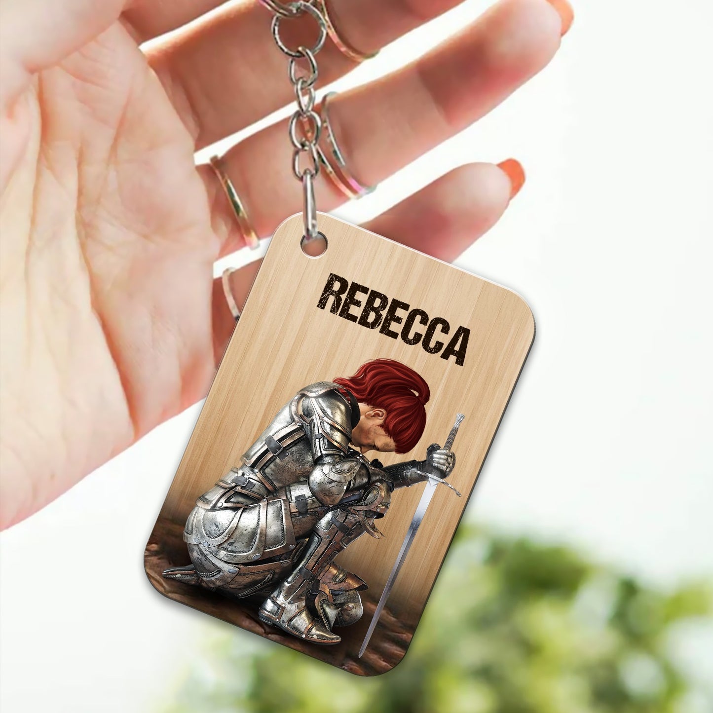 Personalized Woman Warrior Of God I Am The Daughter Of The King Do Not Fear Because I Am His Wooden Keychain