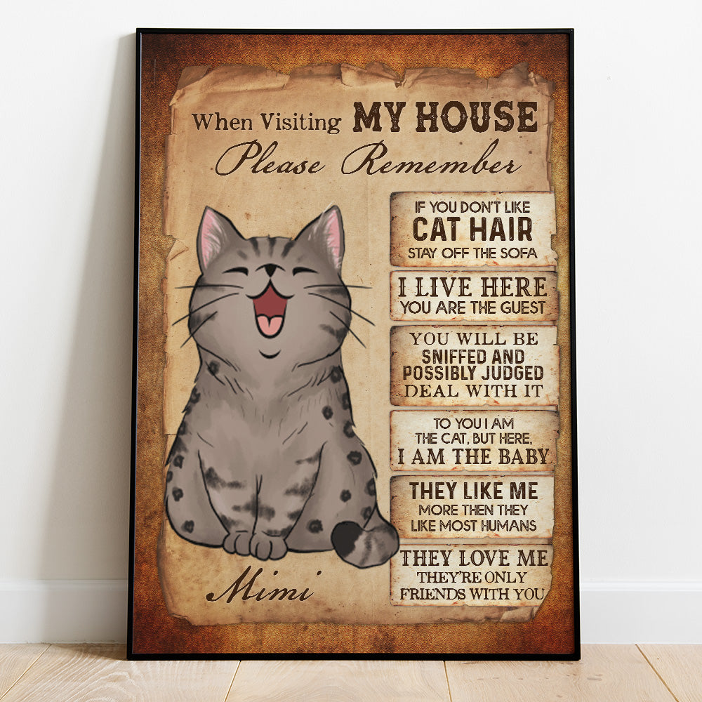 Personalized When Visiting My House Please Remember Love Cat Poster