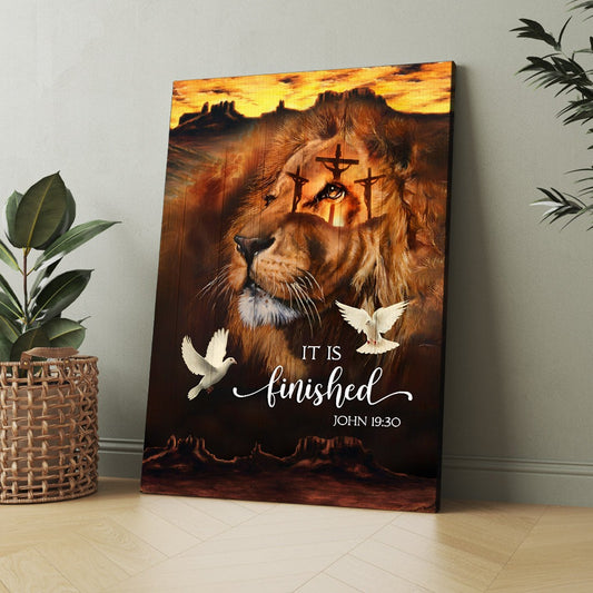 It Is Finished John 19:30 Lion Of Judah Canvas Prints