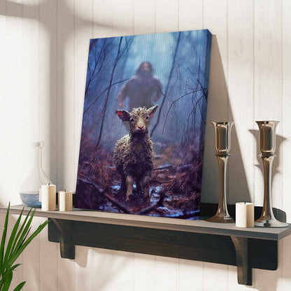 Jesus And Lamb In The Rain Canvas Prints, Child Of God Gift, Christian Gift Poster Canvas