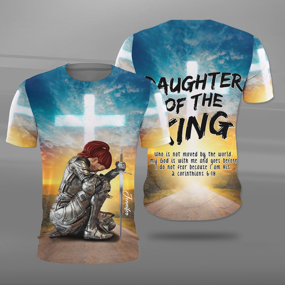 Personalized God Woman Warrior Daughter Of A King Who Is Not Moved By The World 3D All Over Print T-Shirt And Hoodie