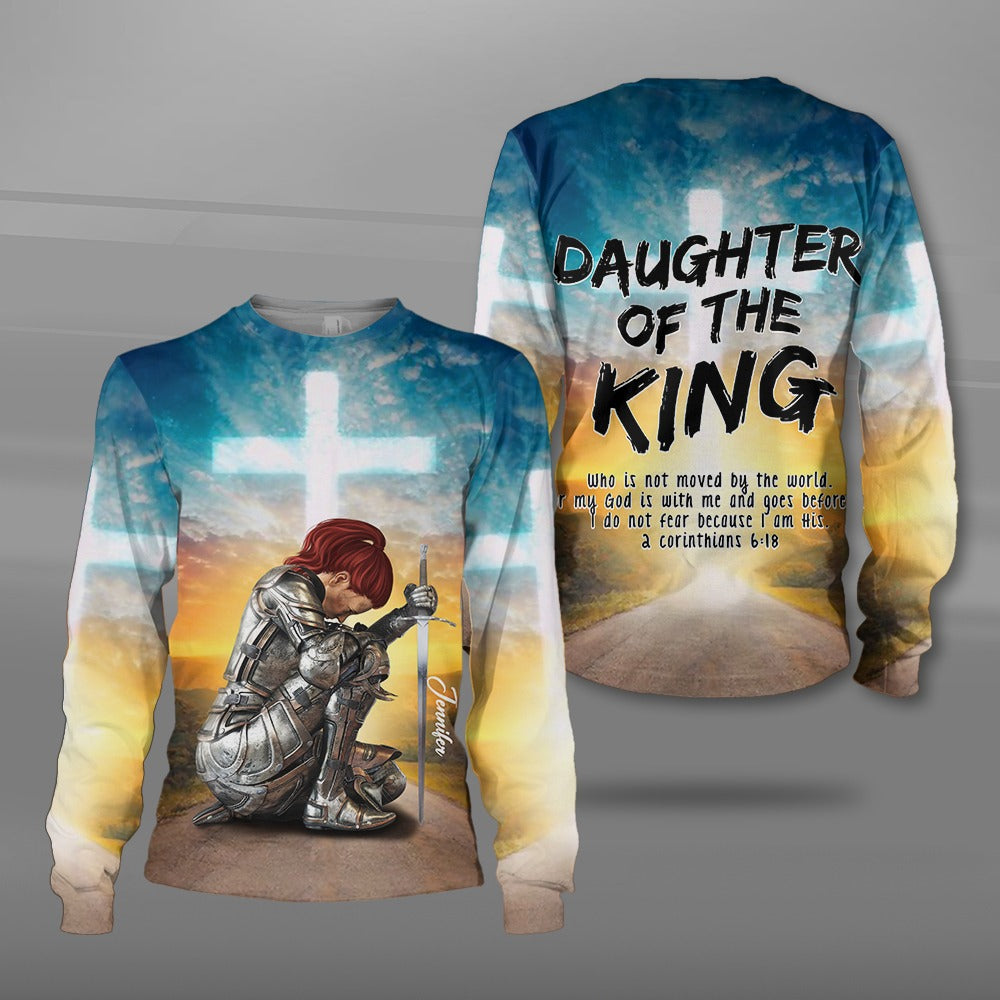 Personalized God Woman Warrior Daughter Of A King Who Is Not Moved By The World 3D All Over Print T-Shirt And Hoodie