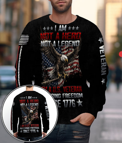 I Am A U.S. Veteran Defending Freedom Since 1776 Eagle American Flag 3D All Over Print T-Shirt And Hoodie