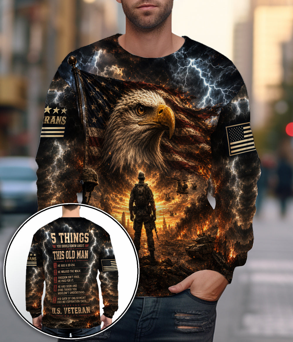 5 Things You Should Know About This Old Man U.S. Veteran 3D All Over Print T-Shirt And Hoodie