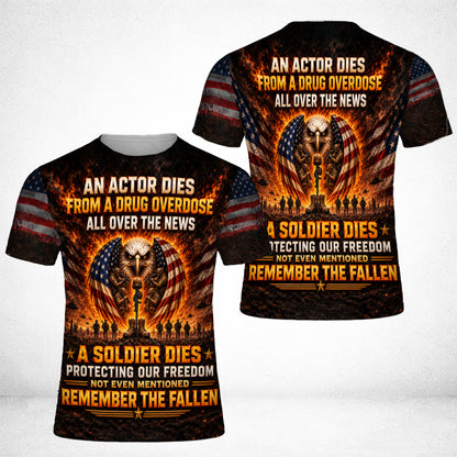 Veteran Eagle American Flag A Soldier Dies Protecting Our Freedom 3D All Over Print T-Shirt And Hoodie