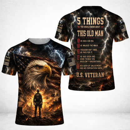 5 Things You Should Know About This Old Man U.S. Veteran 3D All Over Print T-Shirt And Hoodie