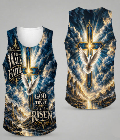 Walk By Faith In God We Trust He Is Risen 3D All Over Print T-Shirt And Hoodie