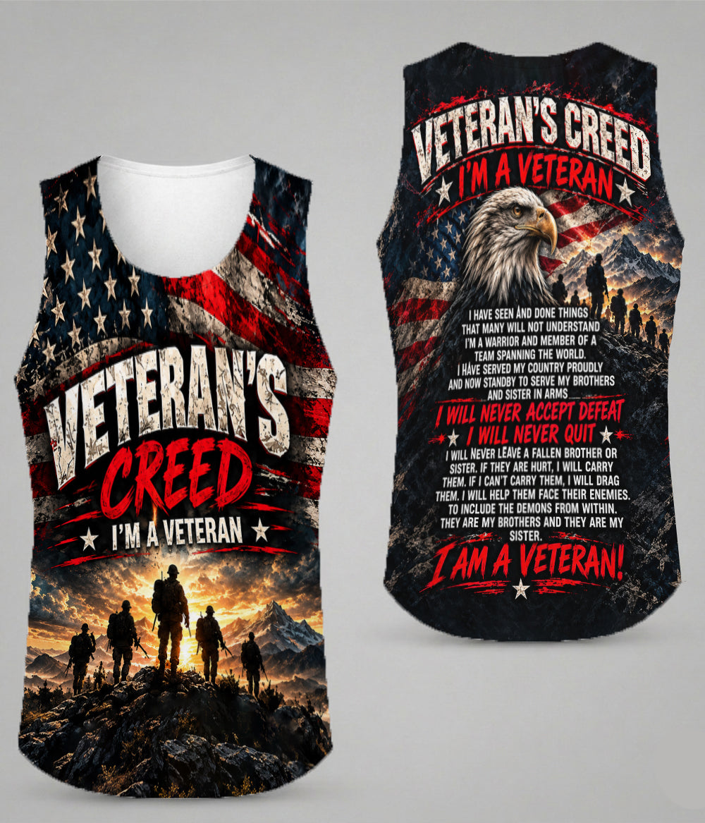 I'm a Veteran I Will Never Accept Defeat I Will Never Quit 3D All Over Print T-Shirt And Hoodie