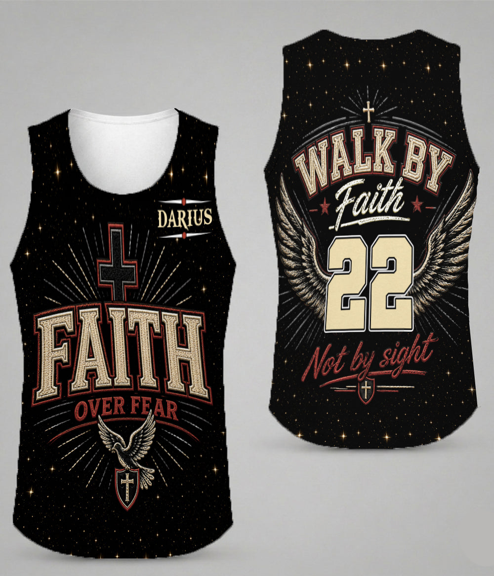 Personalized Christian Faith Over Fear Walk By Faith Not By Sight 3D All Over Print T-Shirt And Hoodie