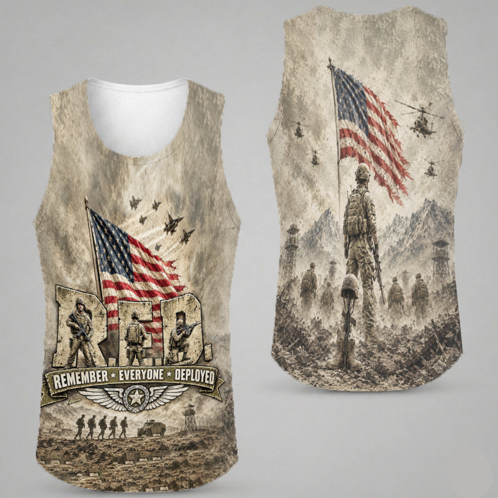 Veteran Remember Everyone Deployed Military Tribute 3D All Over Print T-Shirt And Hoodie