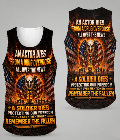 Veteran Eagle American Flag A Soldier Dies Protecting Our Freedom 3D All Over Print T-Shirt And Hoodie