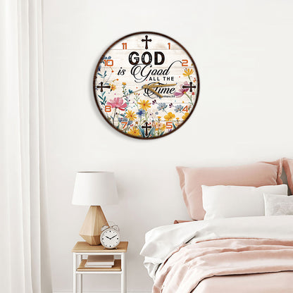 God Is Good All The Time 2 Corinthians 9:8 Wall Clock - Inspirational Christian Wall Clock