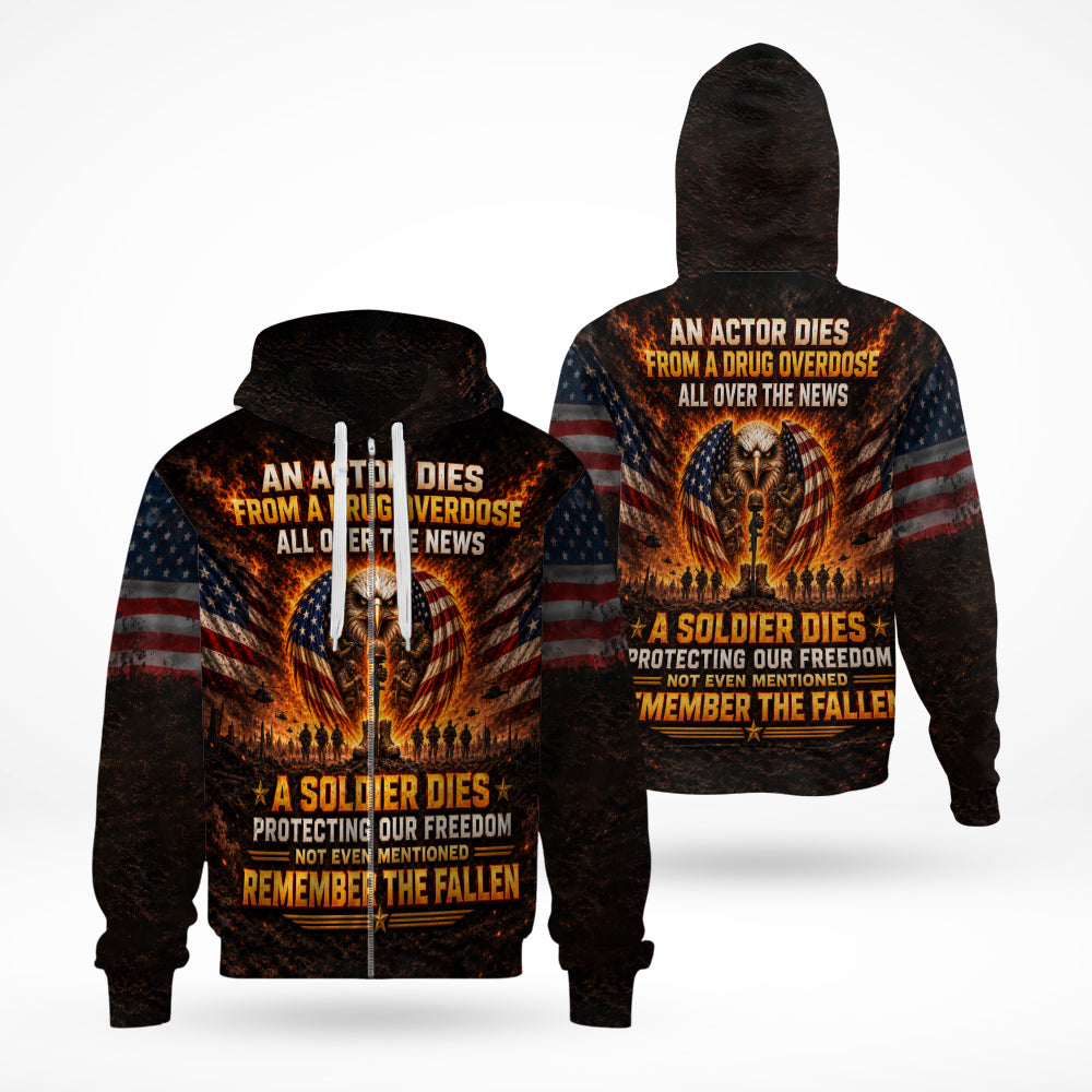 Veteran Eagle American Flag A Soldier Dies Protecting Our Freedom 3D All Over Print T-Shirt And Hoodie