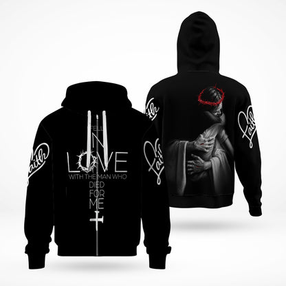 I Fell In Love With The Man Who Died For Me, In The Arms of Lord 3D All Over Print T-Shirt And Hoodie