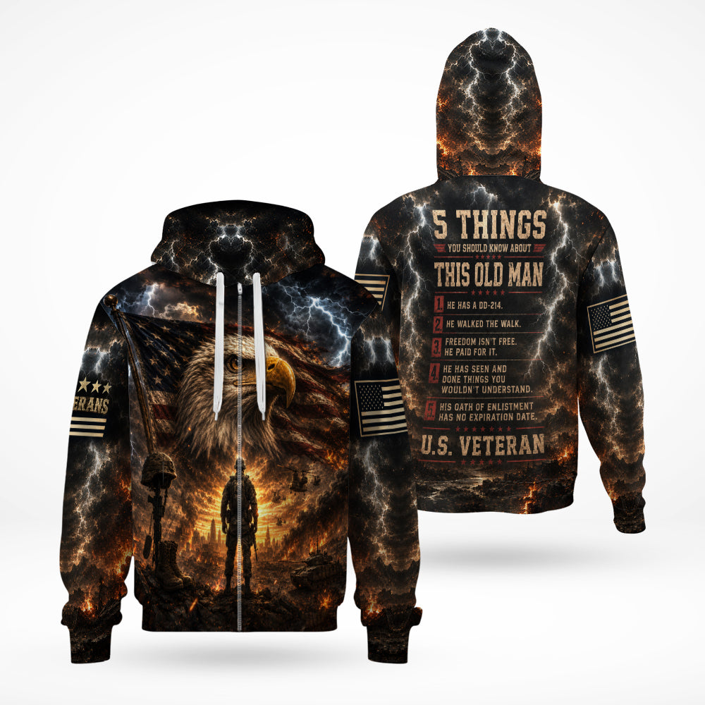 5 Things You Should Know About This Old Man U.S. Veteran 3D All Over Print T-Shirt And Hoodie
